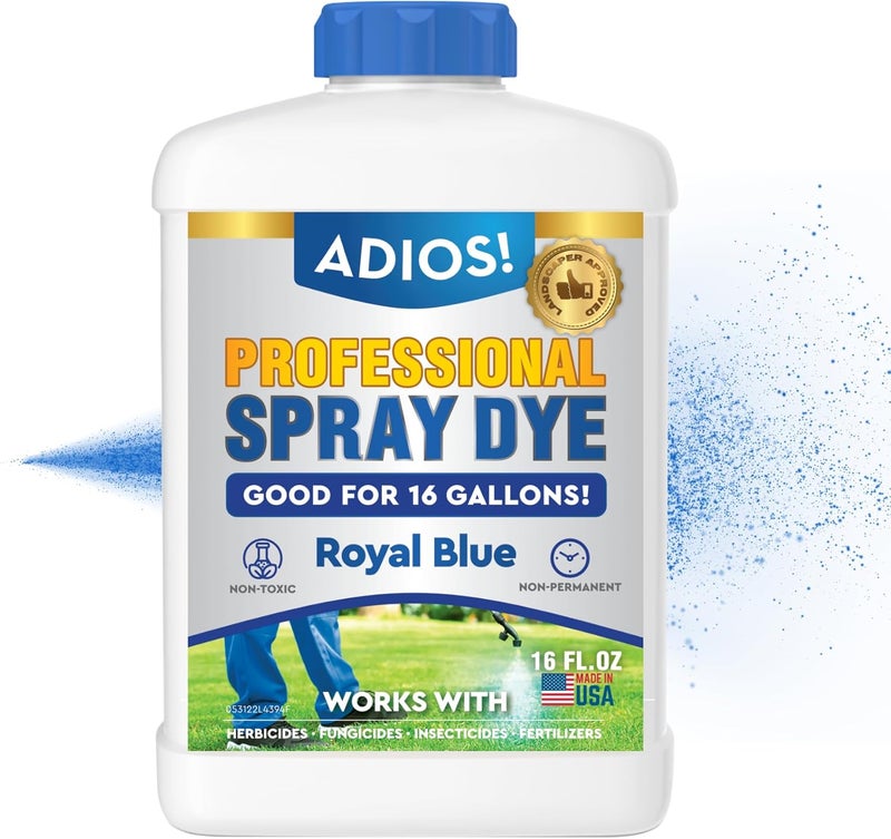 ADIOS! Professional Blue Spray Dye Marker, (16oz), Indicator for Grass and Lawn Care, Safe for Mixing - Image 1